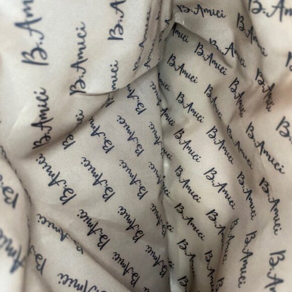 B Amici Amelia White Canvas & Tan Trimming Satchel Shoulder Bag - Picture 14 of 16